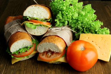 Fresh and tasty sandwich close up