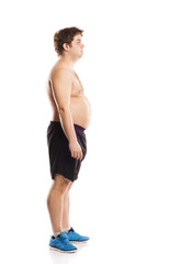 Fat fitness man