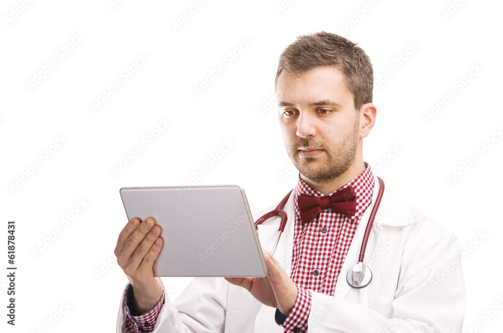 Poster doctor man with stethoscope