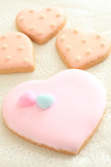 heart shaped icing cookie for valentine's day food image
