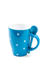 Polka mug cup isolated white background