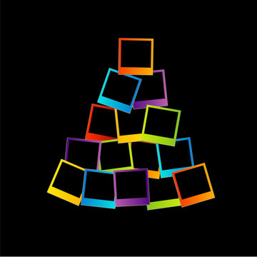 Christmas tree with polaroids