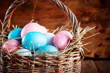 Eggs Painted with Peas in the Basket