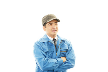 笑顔の労働者