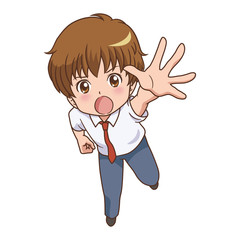 男の子/手を伸ばす