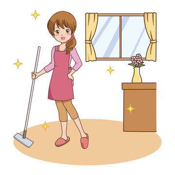 女性/掃除