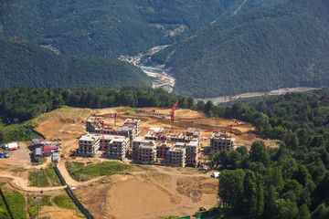 Fototapeta premium Building in the mountains