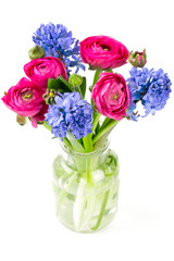 spring bouquet in glass vase