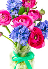 spring bouquet in glass vase