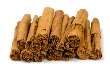 ceylon cinnamon sticks isolated on white