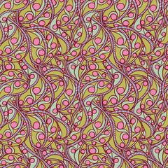 Spring color seamless pattern with ornate detailed ornament