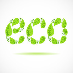 Eco of leaves hand-drawing.Vector illustration/ Eps 10