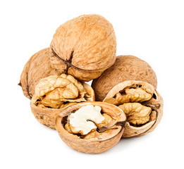 walnuts isolated on the white background