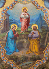 Fototapety  Wiedeń - fresk Świętej Rodziny - prezbiterium kościoła karmelitów