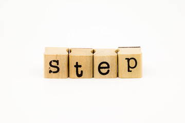 step wording isolate on white background
