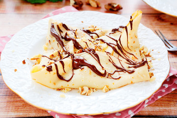 crepe with banana and chocolate