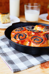 big buns with poppy seeds