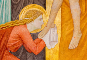 Vienna -  Mary Magdalen fresco  in Carmelites church