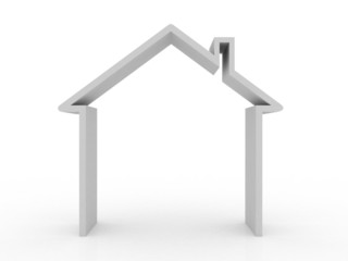 3d home sign isolated on white background