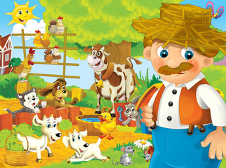Obraz na płótnie Canvas Cartoon farm - illustration for the children