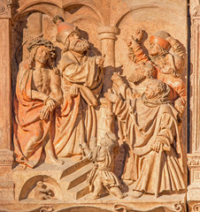 Fototapeta na wymiar Vienna - relief judgment of Jesus from St. Stephens cathedral