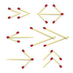 Arrows Symbols Made from Matches