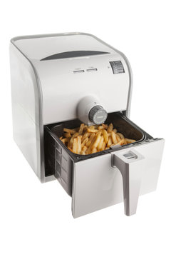 Isolate Electric Fryer With Full Basket Of French Fries