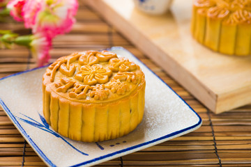mooncake , traditional chinese foods during mid autumn festival