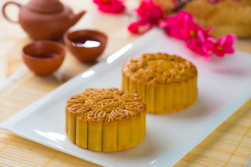 mooncake , traditional chinese foods during mid autumn festival