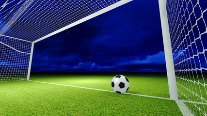 Fototapeta premium Soccer ball and goal
