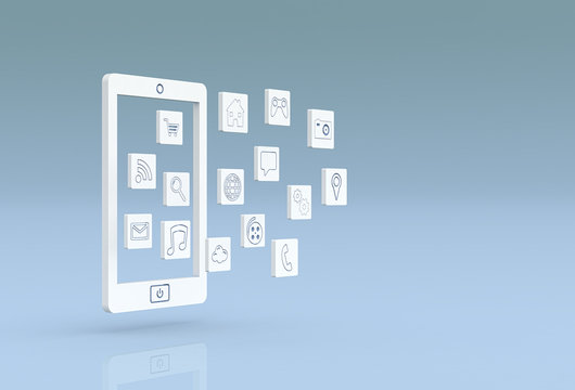 mobile phone with apps icons
