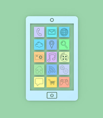 mobile phone with apps icons