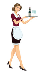 Waitress with tray