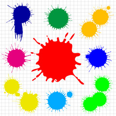 Vector set of grunge ink blots for your design