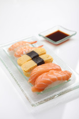 mix sushi isolated in white background