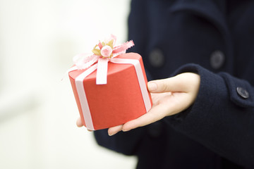 hand of girl with gift