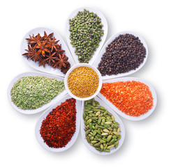 composition of spices over white