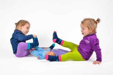 Twins playing