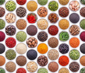 Seamless texture with spices and herbs © andriigorulko
