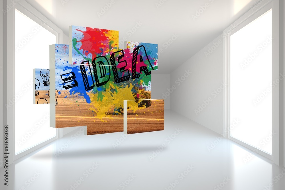 Poster Composite image of idea on abstract screen