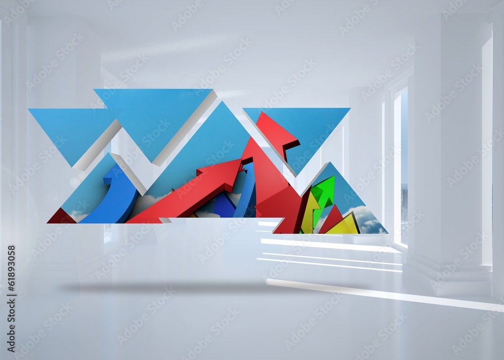 Poster Composite image of arrows on abstract screen