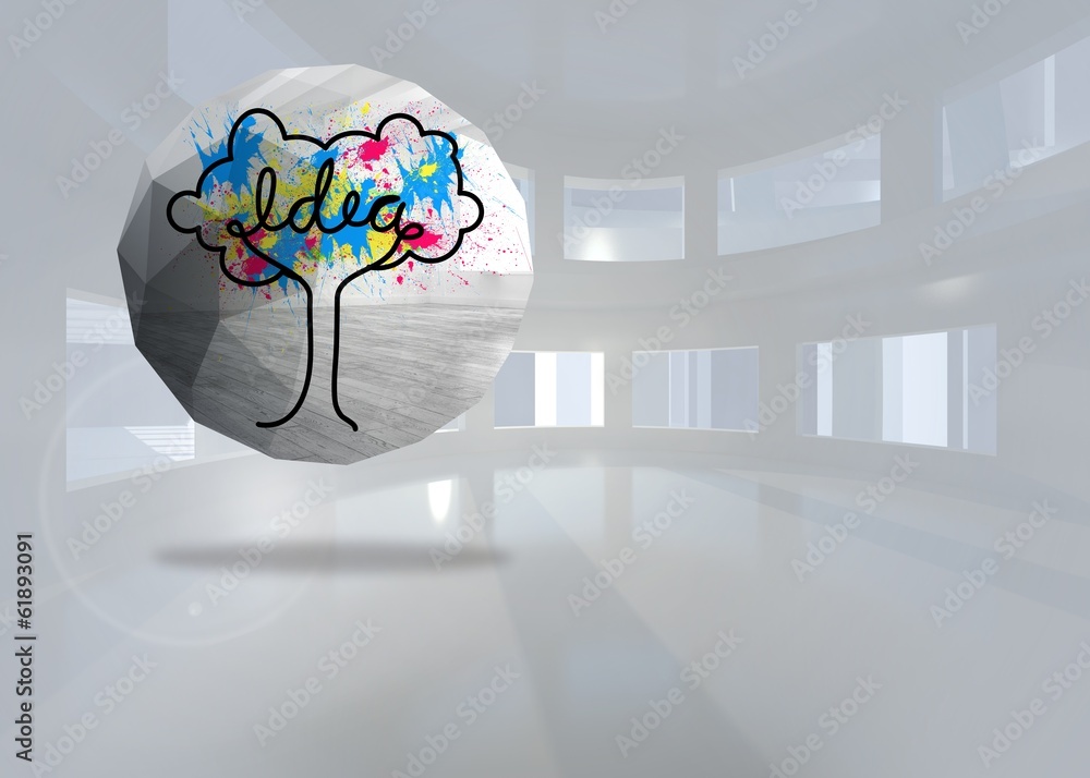 Aufkleber Composite image of idea tree on abstract screen
