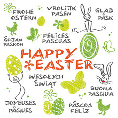 Happy Easter multilingual