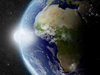 Fototapeta na wymiar Sun over Africa