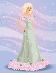 Fototapeta premium Spring woman, vector illustration