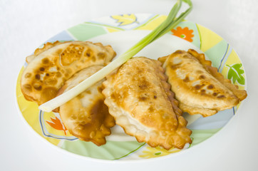 cheburek, meal, snack, pastry, food, eating, plate, pie