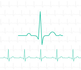 EKG symbol on white - vector medical background