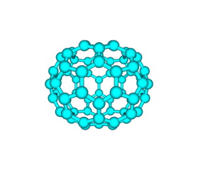 Fullerene molecule illustration isolated on white