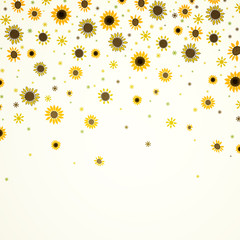 Vector Illustration of a Nature Background with Sunflowers