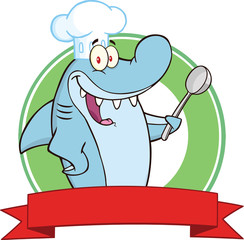 Chef Shark With Big Spoon Label